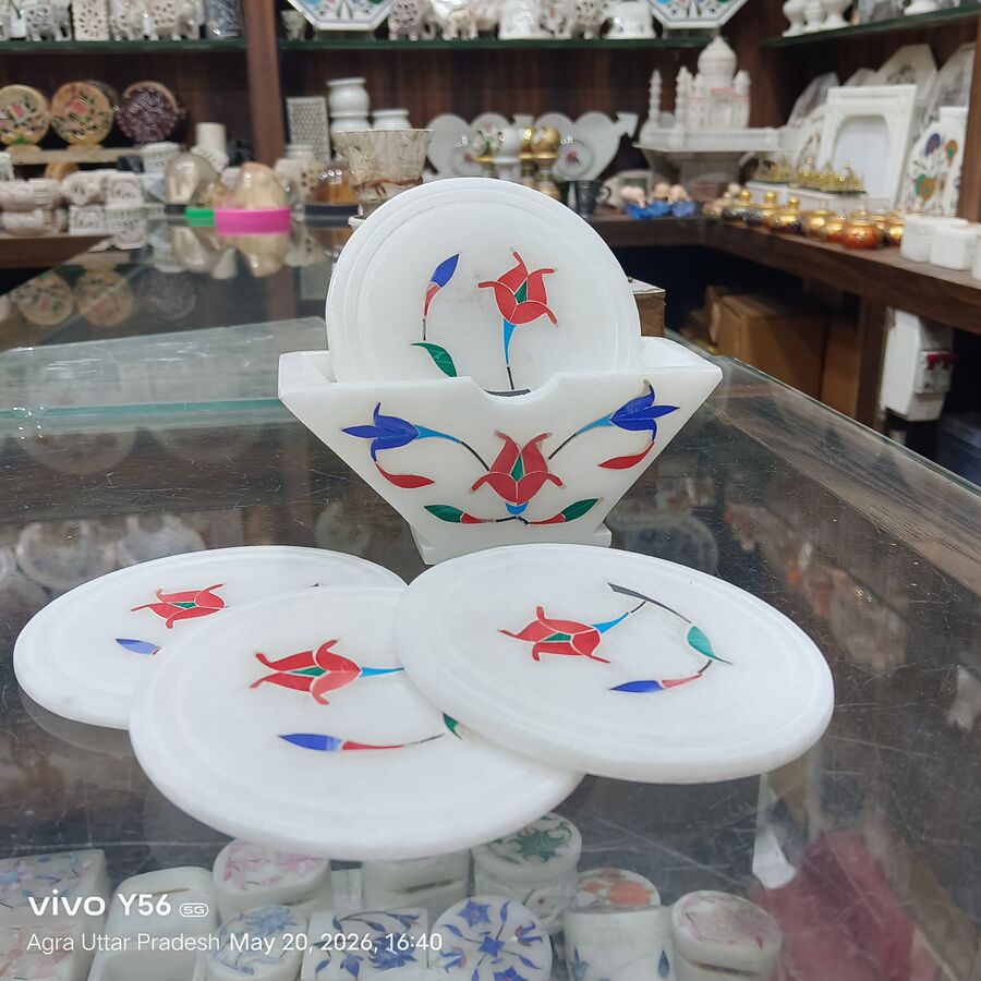 Marble Coaster Set — Design 3 Agra