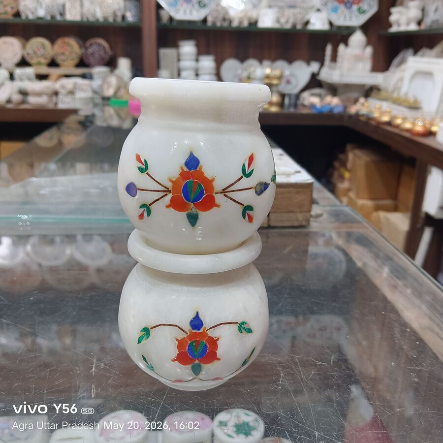 Marble Pot — Design 4 Agra