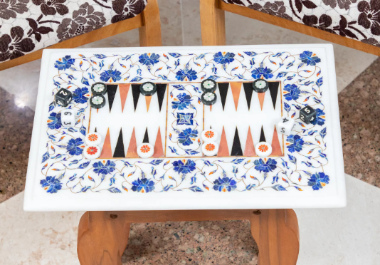 Marble Backgammon Game Set