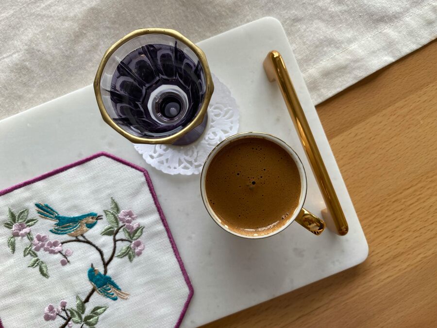 Marble Serving Tray Agra Inlay